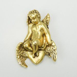 Vintage Peggy Yunque NY Cherub Brooch